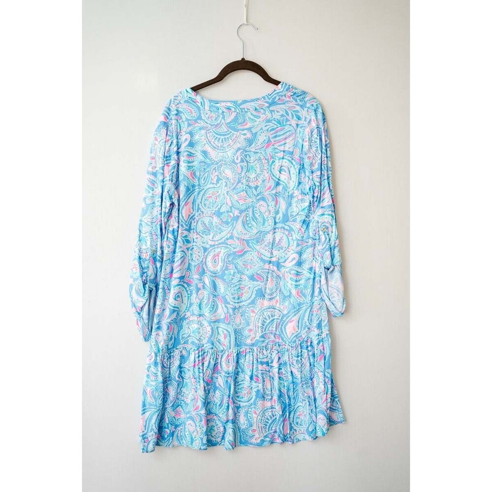 Lilly Pulitzer Charlee Tunic Dress Zanzibar Blue Fish Kiss S paisley beach vaca - Picture 4 of 7